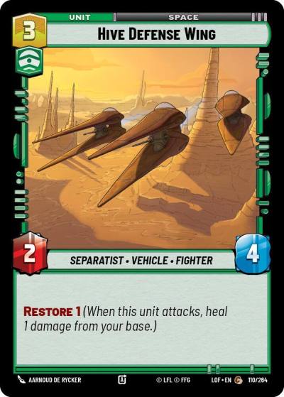 Hive Defense Wing 110/264 Legends of the Force Star Wars card