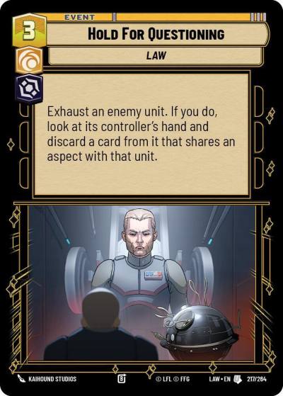 Hold for Questioning 217/264 A Lawless Time Star Wars card