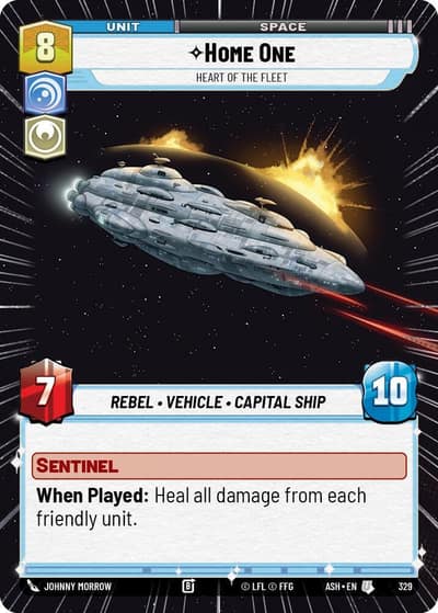 Home One - Heart of the Fleet (Hyperspace) 329 Ashes of the Empire Star Wars card