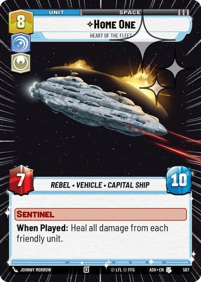 Home One - Heart of the Fleet (Hyperspace Foil) 567 Ashes of the Empire Star Wars card