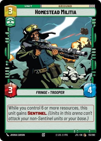 Homestead Militia 113/262 Jump to Lightspeed Star Wars card