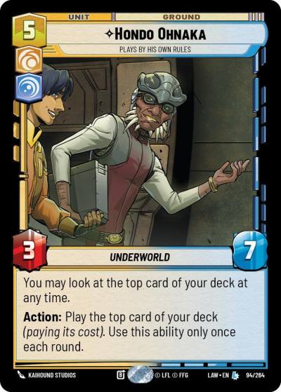 Hondo Ohnaka - Plays By His Own Rules 94/264 A Lawless Time Star Wars card