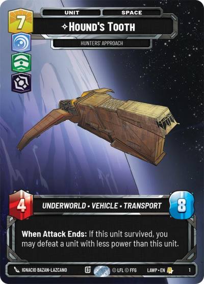 Hound's Tooth - Hunters' Approach 1 A Lawless Time: Weekly Play Promos Star Wars card