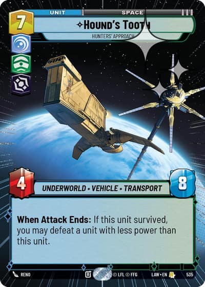 Hound's Tooth - Hunters' Approach (Hyperspace Foil) 535 A Lawless Time Star Wars card