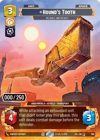Hound's Tooth - Reliable and Deadly (Serialized) 1110 Jump to Lightspeed Star Wars card