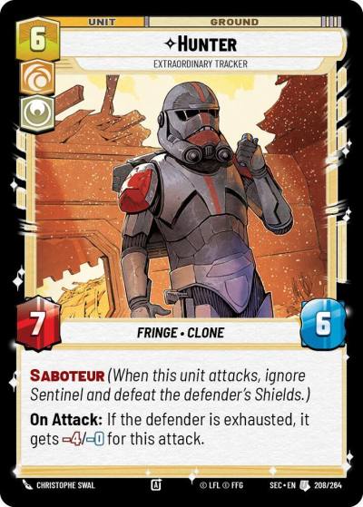 Hunter - Extraordinary Tracker 208/264 Secrets of Power Star Wars card