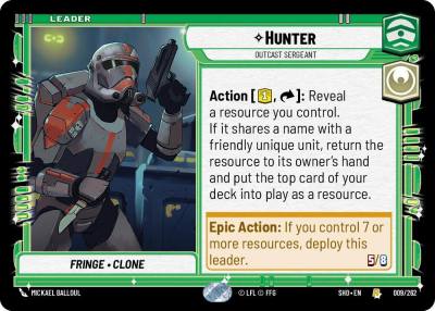 Hunter - Outcast Sergeant 009/262 Shadows of the Galaxy Star Wars card