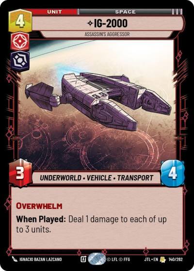IG-2000 - Assassin's Aggressor 140/262 Jump to Lightspeed Star Wars card