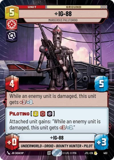 IG-88 - Murderous Phlutdroid (Hyperspace) 403 Jump to Lightspeed Star Wars card