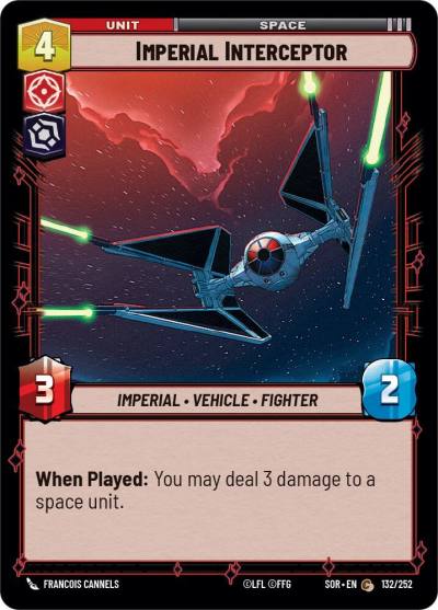 Imperial Interceptor 132/252 Spark of Rebellion Star Wars card