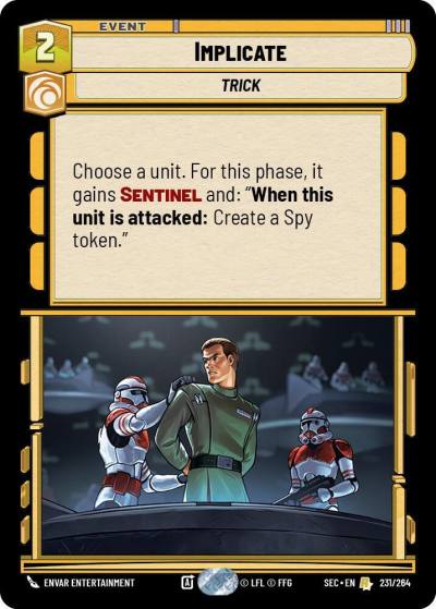 Implicate 231/264 Secrets of Power Star Wars card