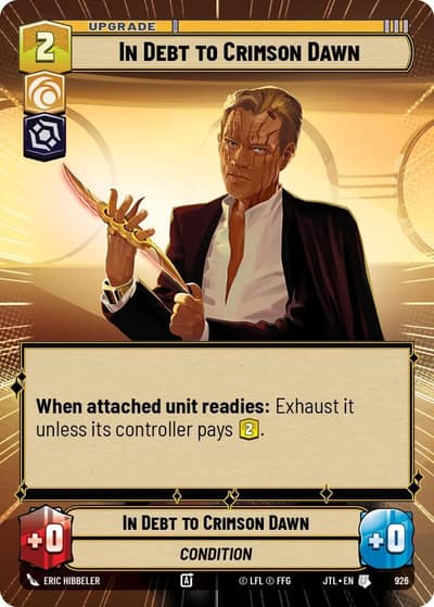 In Debt to Crimson Dawn (Hyperspace Foil) 926 Jump to Lightspeed Star Wars card
