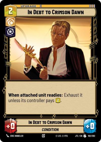 In Debt to Crimson Dawn 192/262 Jump to Lightspeed Star Wars card