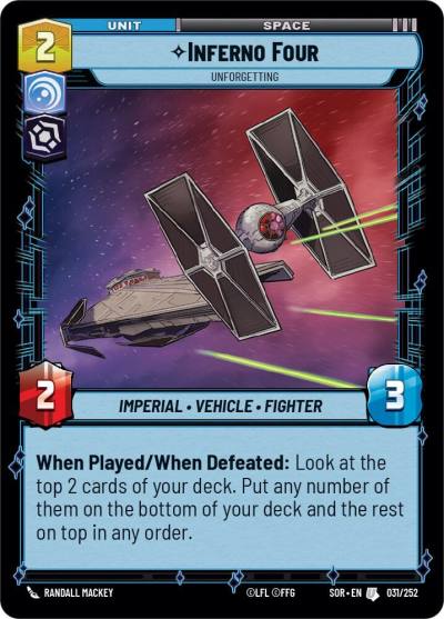 Inferno Four - Unforgetting 031/252 Spark of Rebellion Star Wars card