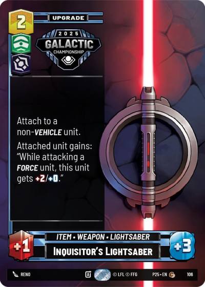 Inquisitor's Lightsaber 106 Organized Play Promos Star Wars card