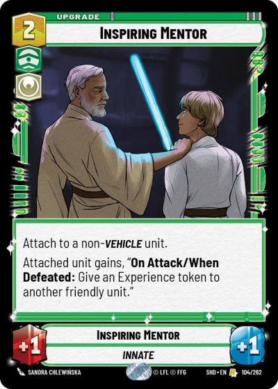Inspiring Mentor 104/262 Shadows of the Galaxy Star Wars card