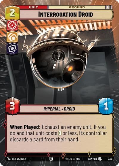 Interrogation Droid (Hyperspace) 339 A Lawless Time Star Wars card