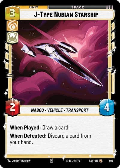 J-Type Nubian Starship (Foil) 696 Legends of the Force Star Wars card