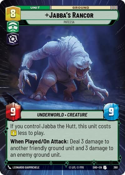 Jabba's Rancor - Pateesa (Hyperspace) 360 Shadows of the Galaxy Star Wars card
