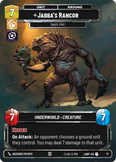 Jabba's Rancor - Snack Time! 17 A Lawless Time: Weekly Play Promos Star Wars card