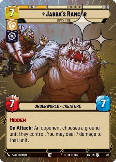 Jabba's Rancor - Snack Time! (Hyperspace Foil) 718 A Lawless Time Star Wars card