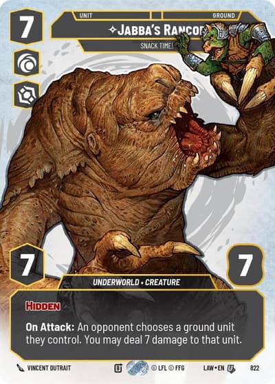 Jabba's Rancor - Snack Time! (Prestige) 822 A Lawless Time Star Wars card
