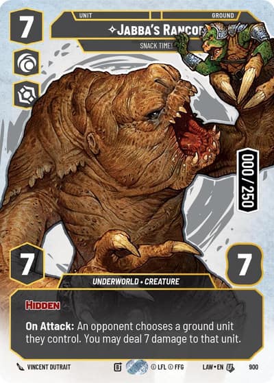 Jabba's Rancor - Snack Time! (Serialized) 900 A Lawless Time Star Wars card