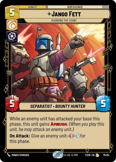Jango Fett - Guarding the Count 75/84 Twin Suns Star Wars card