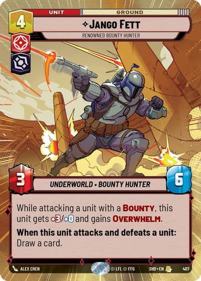 Jango Fett - Renowned Bounty Hunter (Hyperspace) 407 Shadows of the Galaxy Star Wars card