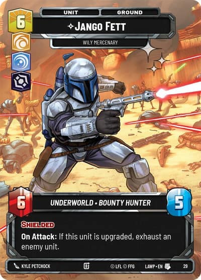 Jango Fett - Wily Mercenary (Foil) 29 A Lawless Time: Weekly Play Promos Star Wars card