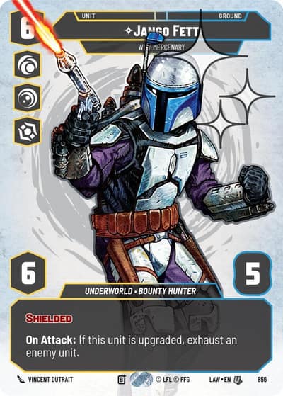 Jango Fett - Wily Mercenary (Prestige Foil) 856 A Lawless Time Star Wars card