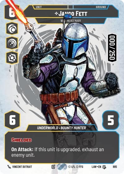 Jango Fett - Wily Mercenary (Serialized) 895 A Lawless Time Star Wars card