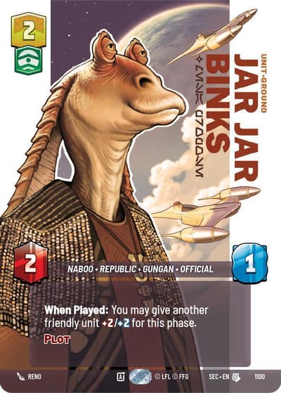 Jar Jar Binks - Mesa Propose (Prestige Foil) 1100 Secrets of Power Star Wars card
