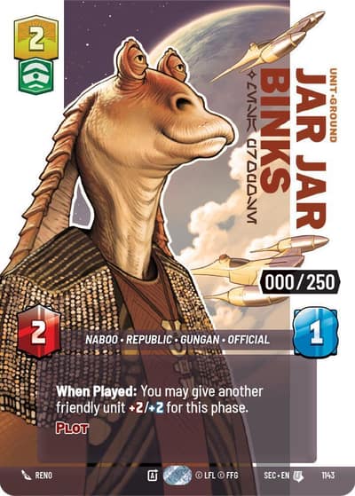 Jar Jar Binks - Mesa Propose (Serialized) 1143 Secrets of Power Star Wars card
