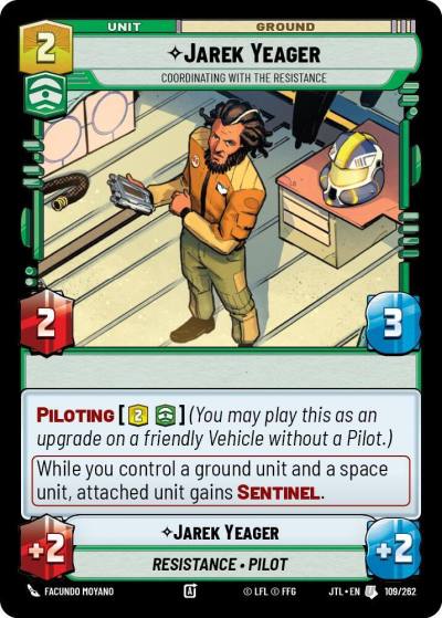 Jarek Yeager - Coordinating With The Resistance 109/262 Jump to Lightspeed Star Wars card