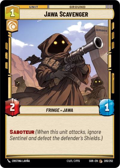 Jawa Scavenger 205/252 Spark of Rebellion Star Wars card
