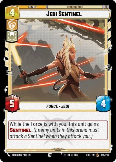 Jedi Sentinel 196/264 Legends of the Force Star Wars card