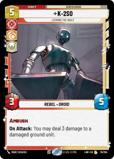 K-2S0 - Locking the Vault 79/264 A Lawless Time Star Wars card