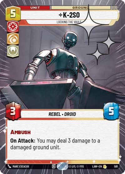 K-2S0 - Locking the Vault (Hyperspace Foil) 581 A Lawless Time Star Wars card