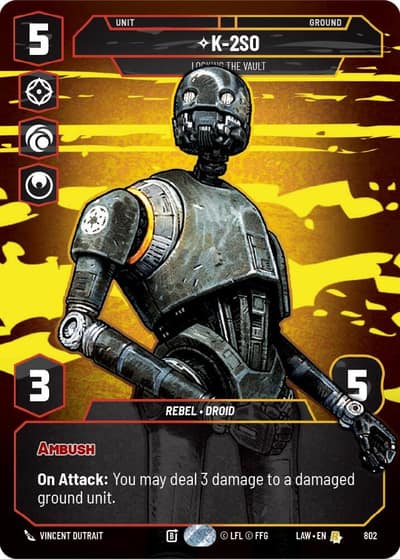 K-2S0 - Locking the Vault (Prestige) 802 A Lawless Time Star Wars card