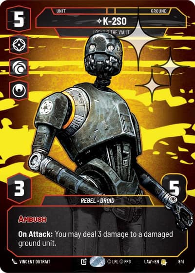 K-2S0 - Locking the Vault (Prestige Foil) 841 A Lawless Time Star Wars card