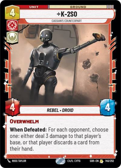 K-2SO - Cassian's Counterpart 145/252 Spark of Rebellion Star Wars card