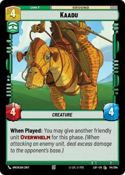 Kaadu 114/264 Legends of the Force Star Wars card
