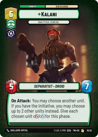 Kalani - Analytical General 16/20 Twilight of the Republic: Weekly Play Promos Star Wars card