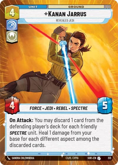 Kanan Jarrus - Revealed Jedi (Hyperspace) 313 Spark of Rebellion Star Wars card