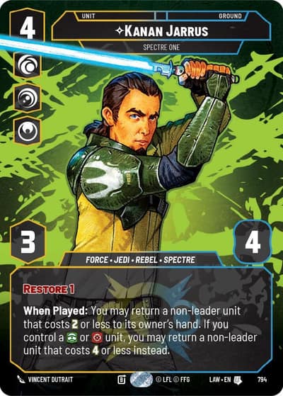 Kanan Jarrus - Spectre One (Prestige) 794 A Lawless Time Star Wars card