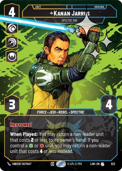Kanan Jarrus - Spectre One (Prestige Foil) 833 A Lawless Time Star Wars card