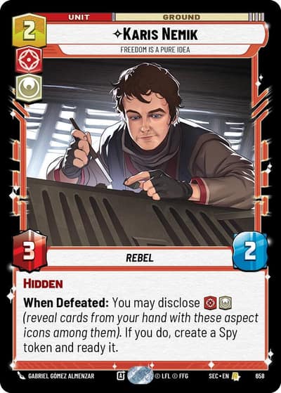 Karis Nemik - Freedom is a Pure Idea (Foil) 658 Secrets of Power Star Wars card