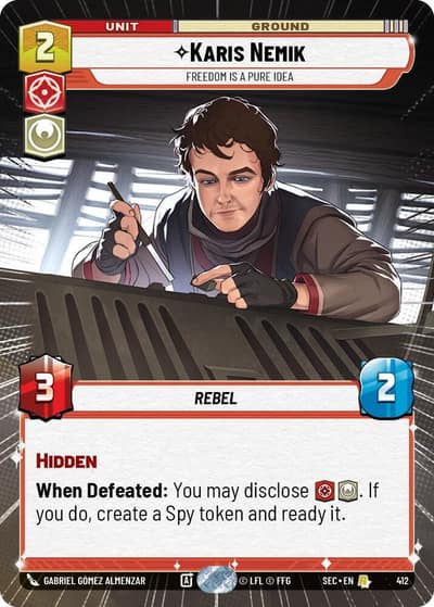 Karis Nemik - Freedom is a Pure Idea (Hyperspace) 412 Secrets of Power Star Wars card