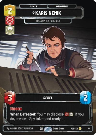 Karis Nemik - Freedom is a Pure Idea (77) 77 Sector and Regional Promos: Season 1 Star Wars card